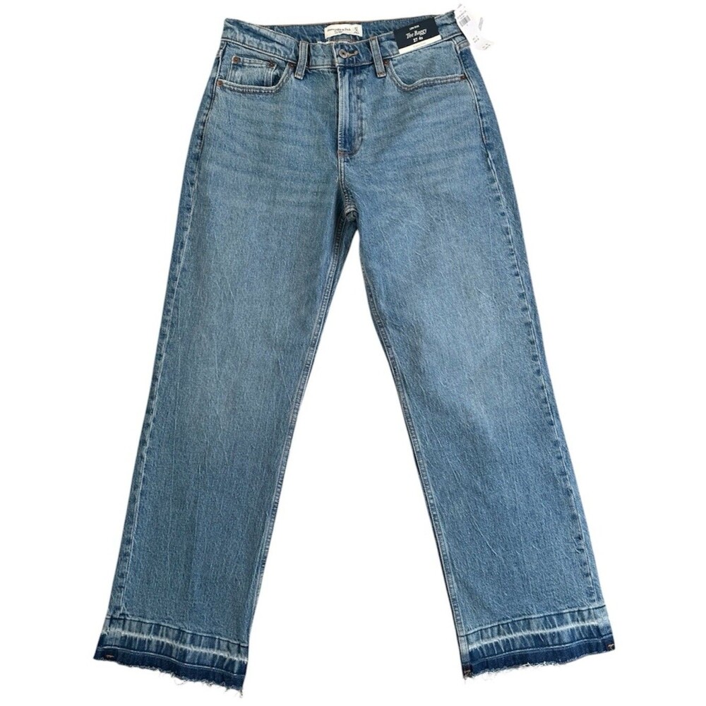 Abercrombie & Fitch The Baggy Low Rise Frayed Hem Curve Love Jeans Size 27 4R